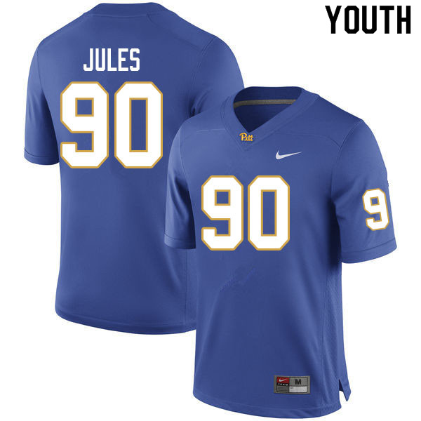 Youth #90 Deandre Jules Pitt Panthers College Football Jerseys Sale-Royal